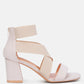 Benicia Elastic Strappy Block Heel Sandals