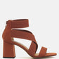 Benicia Elastic Strappy Block Heel Sandals