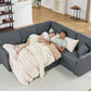 Oversized L-Shaped Sleeper Sectional Sofa with Storage