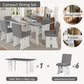 Modern 7-Piece Dining Table Set with 6 Upholstered Dining Chairs, Dark