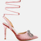 Big Treat Rhinestone Embellished Lace Up Sandals