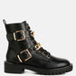 Billy Metal Chain Embellished Biker Boots