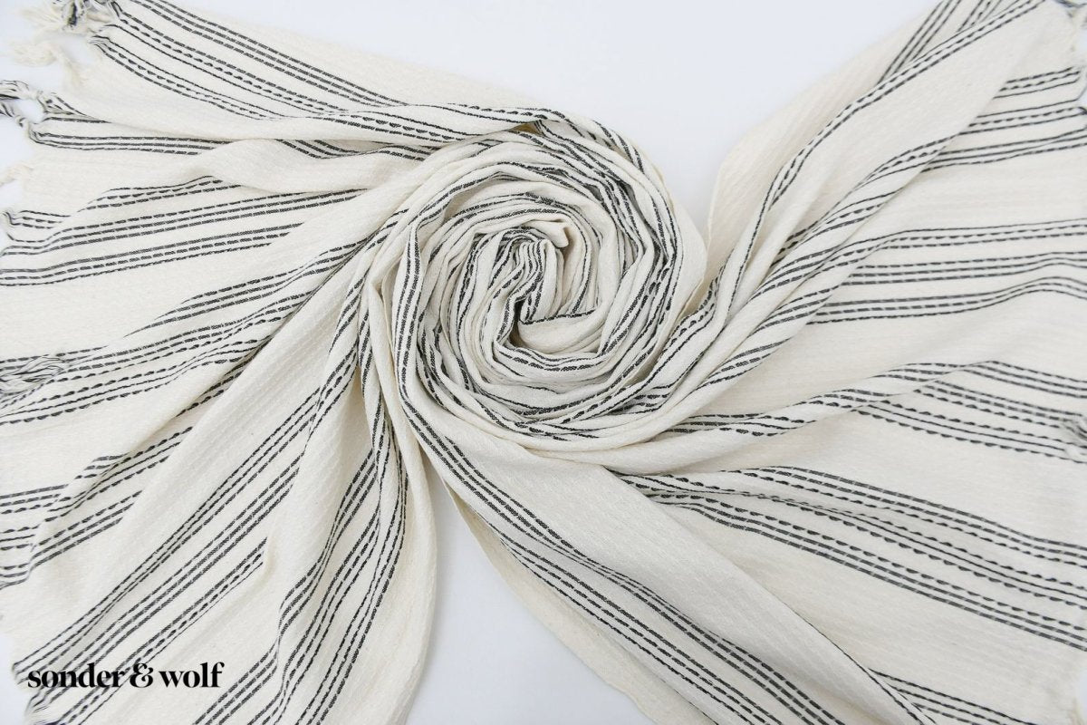 Black & White 3 Stripe | Beach Towel