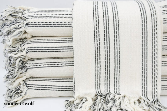 Black & White 3 Stripe | Beach Towel