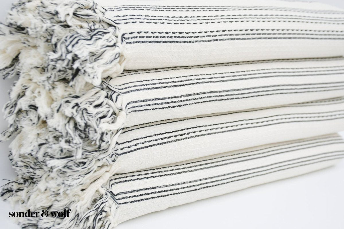 Black & White 3 Stripe | Beach Towel