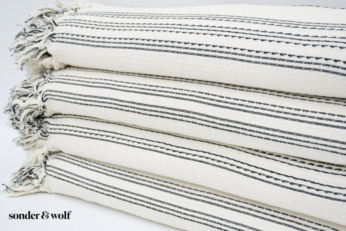 Black & White 3 Stripe | Beach Towel