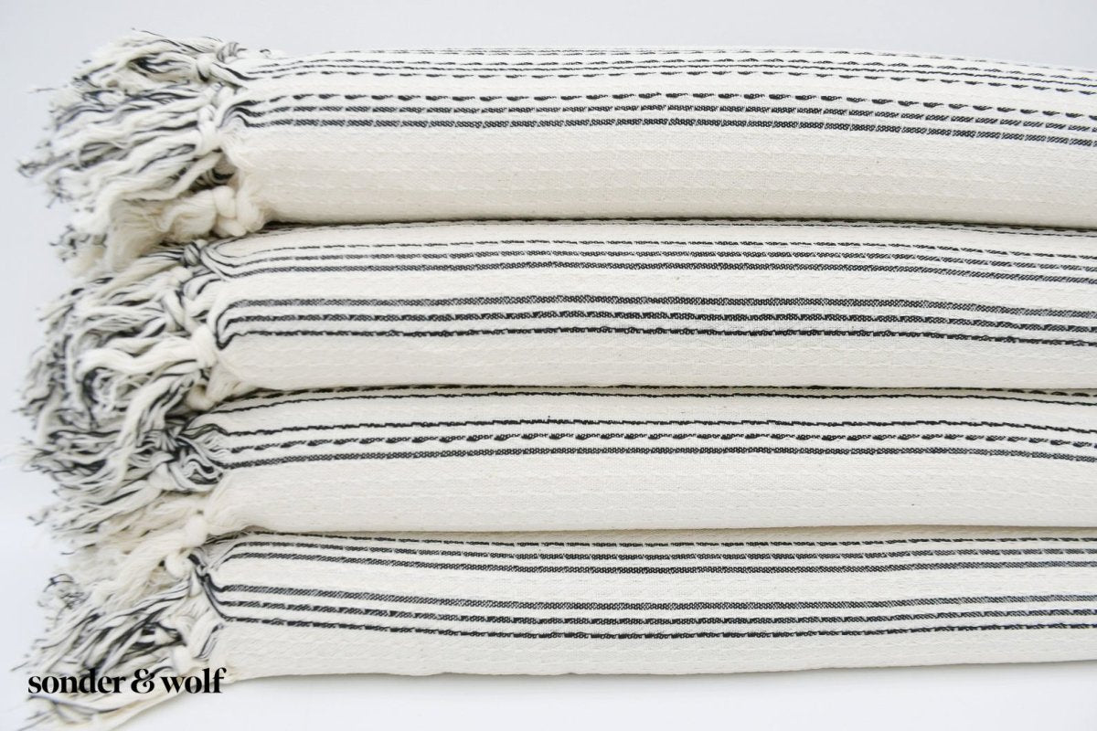Black & White 3 Stripe | Beach Towel