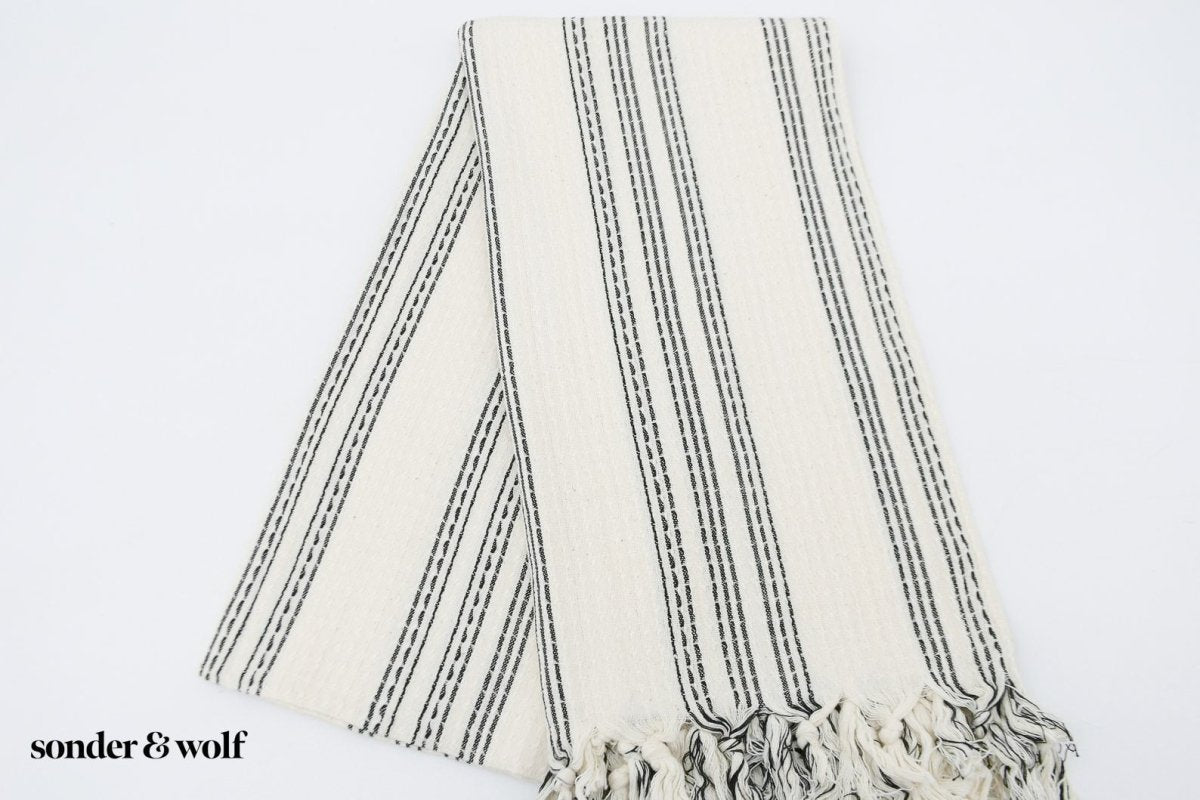 Black & White 3 Stripe | Beach Towel