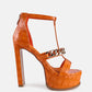Bonita Metal Chain Zip Up Sandals