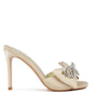 Brag In Rhinestone Embellished Bow Satin Heels