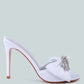 Brag In Rhinestone Embellished Bow Satin Heels