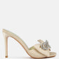 Brag In Rhinestone Embellished Bow Satin Heels