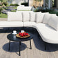 Patio Half- Moon Curved Outdoor Furniture Sofa Set with Coffee Table,