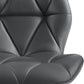 Grey Bar Stools Set of 2, PU Leather Bar Chairs with Backrest, Height