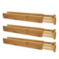Bamboo Adjustable Spring-Loaded, Stackable Drawer Divider Organizers