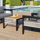 Multi-person Outdoor Iron Sofa Set with A table, Rattan Decoration,