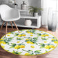 Lemon Patterned Circle Carpet, Country House Style Decorative Round