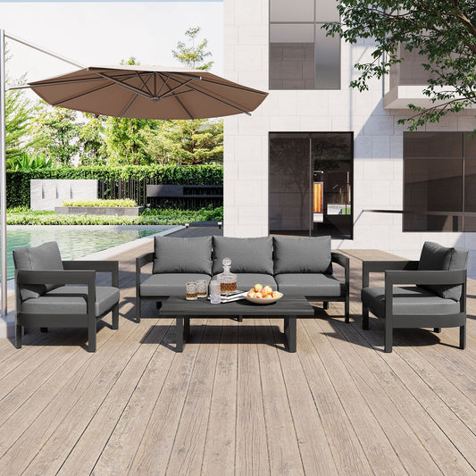 High-Quality Outdoor Seating Set with Thick Cushions for Ultimate