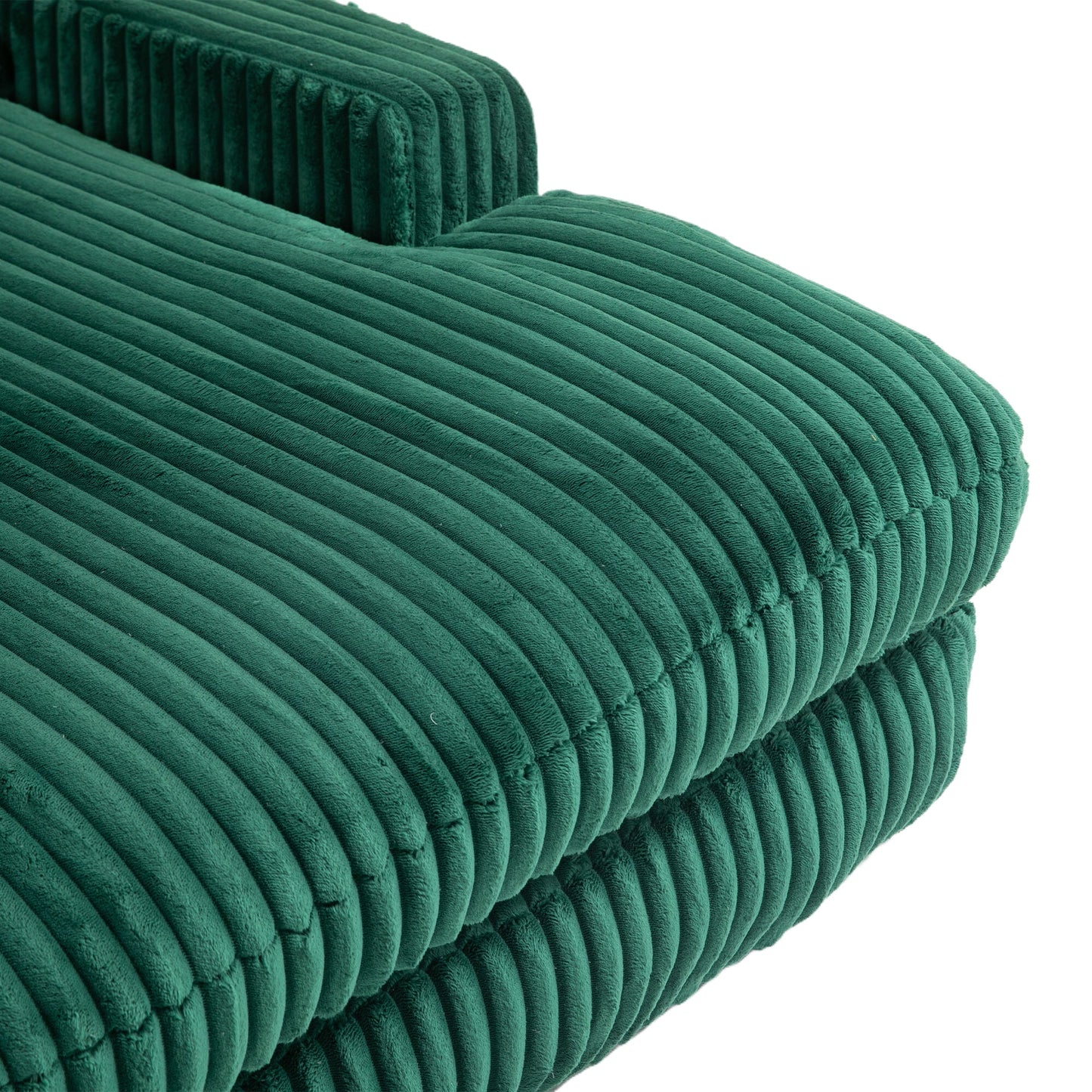 Corduroy lazy sofa With 3 back pillows,Comfy Sofa- Deep Seat Couch for