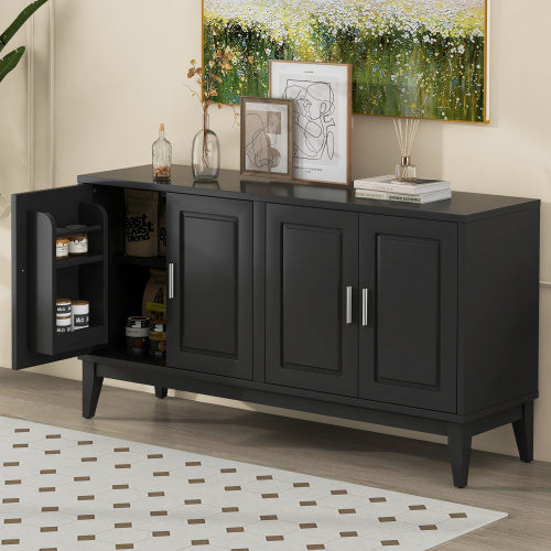 4 Door Sideboard Storage Cabinet With Gantry For Living Room And