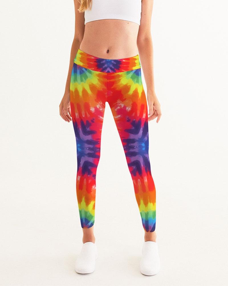 Women's Yoga Pants, Peace & Love Tie-Dye - Moisture Wicking / - Walbiz.com