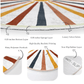 Abstract Round Rug, Sun Floor Carpet, Geometric Non Slip Circle Rugs,