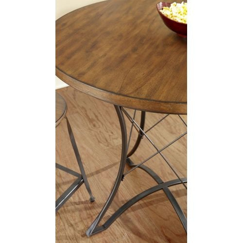 Adele - 3 Piece Dining Set With Round Counter Table - Dark Brown