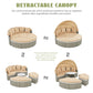 Patio Furniture Round Outdoor Sectional Sofa Set Rattan Daybed