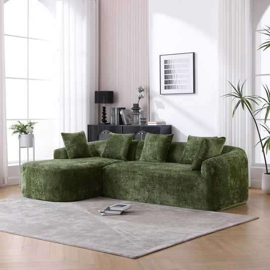 Boucle Sofa 3 Seater for Living Room Oversized Comfy Sofa L-Shape Sofa