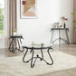 2 Piece Tempered Glass Surface Coffee Table Set, Decor Coffee Table
