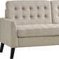 Modern Beige Loveseat for Small Spaces