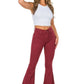Bell Bottom Jean in Wine - Inseam 30\"
