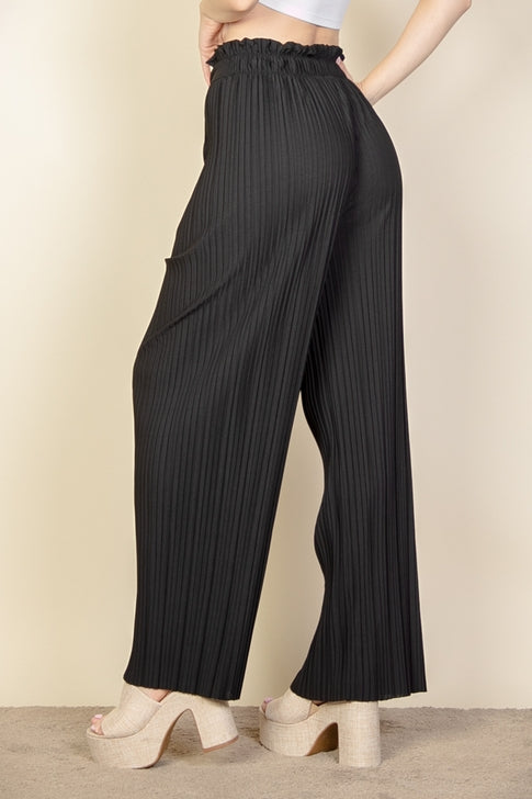 Pleated Stretch Black M