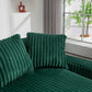 Corduroy lazy sofa With 3 back pillows,Comfy Sofa- Deep Seat Couch for