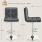 Bar Stools Set of 2, PU Leather Swivel Bar Stools with Backrest,