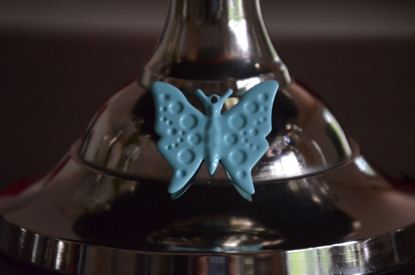 Cake Stand with Turquoise Butterfly (10" Cake Holder)