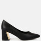 Casey Metallic Detail Block Heel Pumps