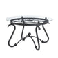2 Piece Tempered Glass Surface Coffee Table Set, Decor Coffee Table