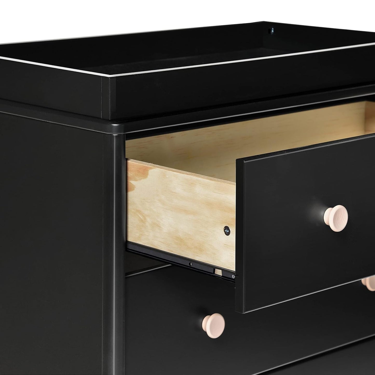Lolly 3-Drawer Changer Dresser with Removable Changing Tray in Black