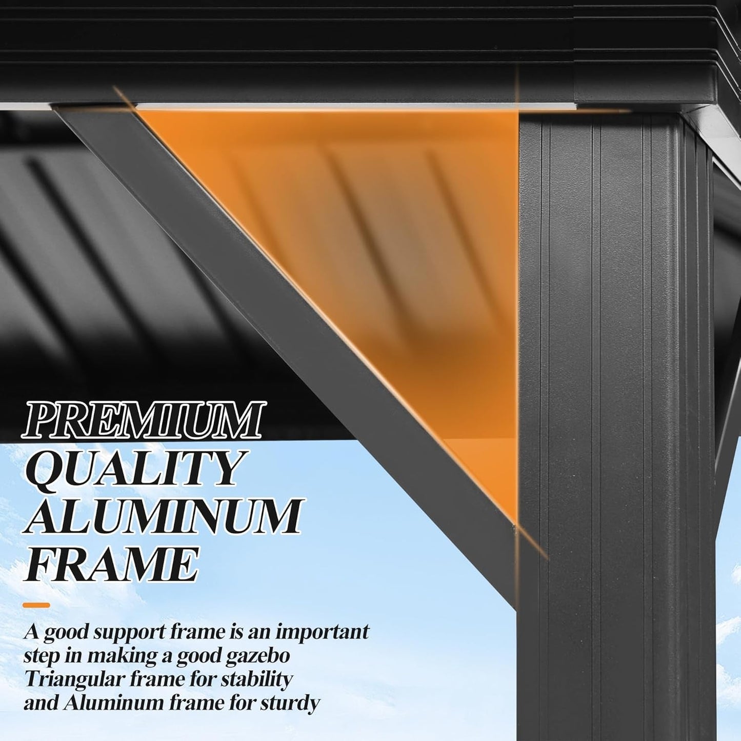 10'X10' Outdoor Hardtop Gazebo with Double Roof - Heavy-Duty