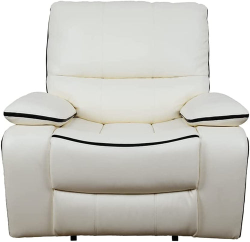 1 Piece Faux Leather Manual Reclining Sofa with Back Panel for Living