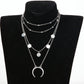 Crescent Horn Moon Layered Necklace