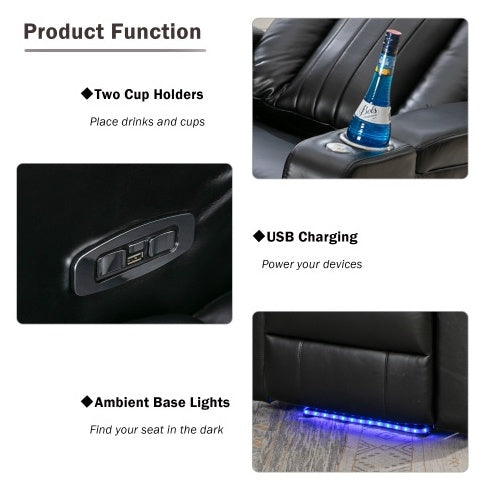 Premium Power Recliner With Storage Arms, Cupholders, Swivel Tray Tabl