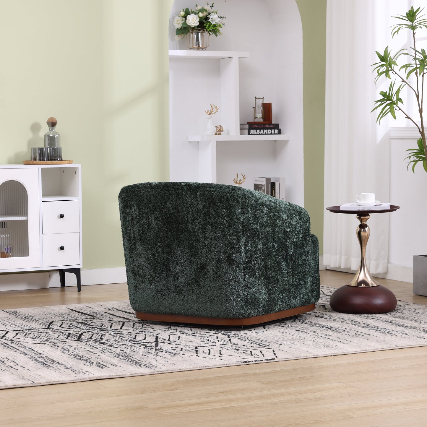 Swivel Barrel Chair, Comfy Round Accent Sofa Chair for Living Room,