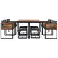 9-Pieces Acacia Wood Patio Dining Set, Space Saving Outdoor Patio Set,