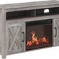 Barn Door Wood Electric Fireplace TV Stand for Tvs up to 65 Inches