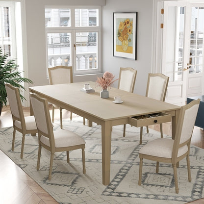 Rustic 7-Piece 78.1inch Extendable Dining Table Set with 18inch