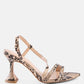 Cherry Tart Snake Print Spool Heel Sandals