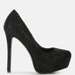 Clarisse Diamante Faux Suede High Heeled Pumps