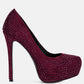 Clarisse Diamante Faux Suede High Heeled Pumps